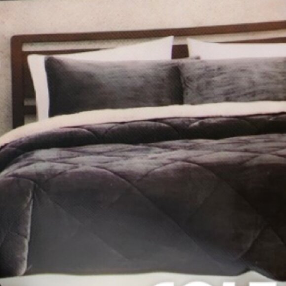 London fog king comforter diamond quilt pattern Luxurious Cream Bedding Blanket - Picture 3 of 15